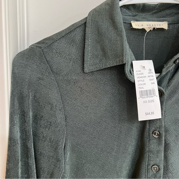 BNWT LA Hearts Long Sleeve Button Front Dress - Picture 7 of 9